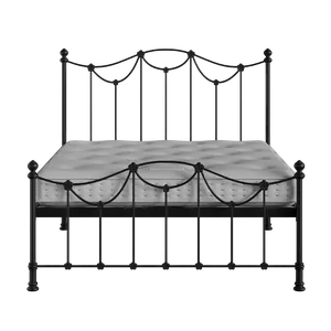 Carie Low Footend iron/metal bed in black with Juno mattress - Thumbnail