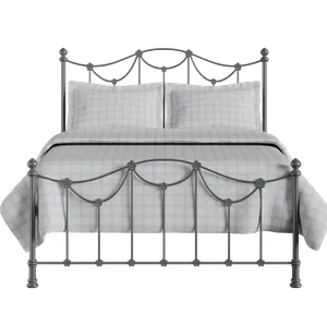 Carie Low Footend iron/metal bed in pewter - Thumbnail