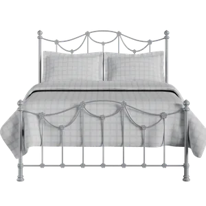 Carie Low Footend iron/metal bed in silver - Thumbnail