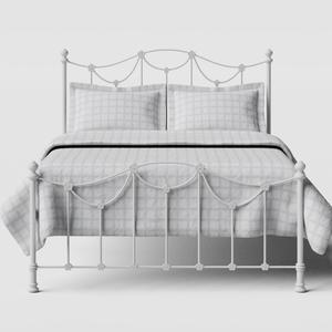 Carie Low Footend iron/metal bed in white - Thumbnail