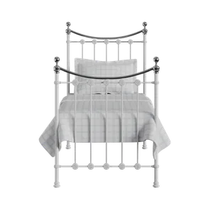 Carrick Chromo iron/metal single bed in white - Thumbnail
