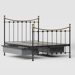 Carrick iron/metal bed in black with drawers - Thumbnail