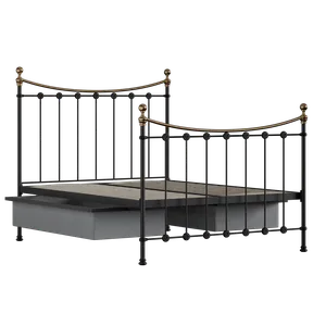 Carrick iron/metal bed in black with drawers - Thumbnail