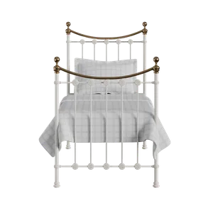 Carrick iron/metal single bed in ivory - Thumbnail