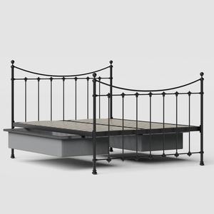Chatsworth iron/metal bed in black with drawers - Thumbnail