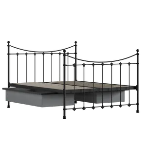 Chatsworth ijzeren bed in zwart met lades - Thumbnail