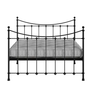 Chatsworth ijzeren bed in zwart met matras - Thumbnail
