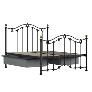 Clarina ijzeren bed in zwart met lades - Thumbnail