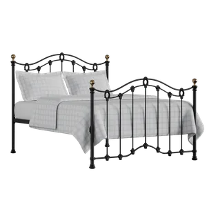 Clarina iron/metal bed in black with Juno mattress - Thumbnail