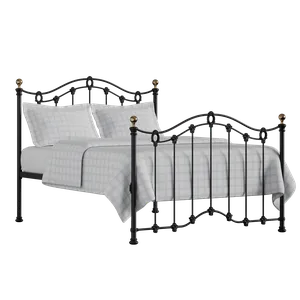 Clarina ijzeren bed in zwart met matras - Thumbnail