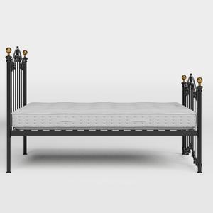 Clarina ijzeren bed in zwart met matras - Thumbnail