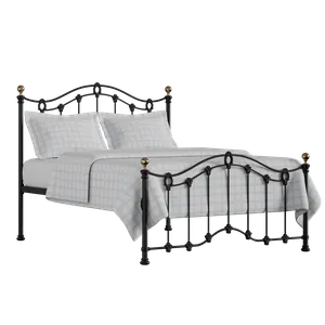 Clarina Low Footend ijzeren bed in zwart met matras - Thumbnail