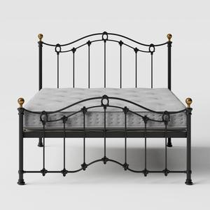 Clarina Low Footend iron/metal bed in black with Juno mattress - Thumbnail
