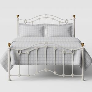 Clarina Low Footend iron/metal bed in ivory - Thumbnail