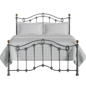Clarina Low Footend iron/metal bed in pewter - Thumbnail
