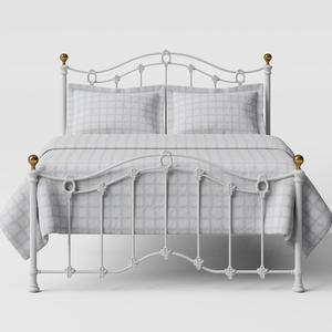 Clarina Low Footend cama de metal en blanco - Thumbnail