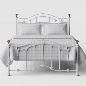 Clarina Low Footend iron/metal bed in white - Thumbnail