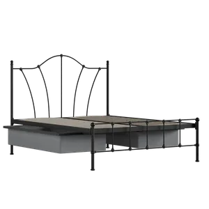 Claudia iron/metal bed in black with drawers - Thumbnail