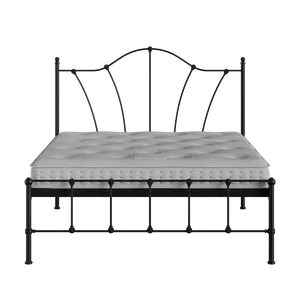 Claudia ijzeren bed in zwart met matras - Thumbnail