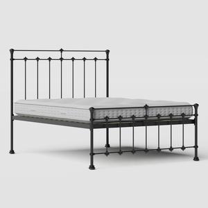 Edwardian iron/metal bed in black with Juno mattress - Thumbnail