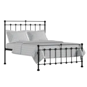 Edwardian cama de metal en negro con colchón - Thumbnail
