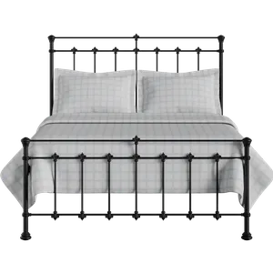 Edwardian ijzeren bed in zwart - Thumbnail