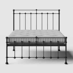 Edwardian cama de metal en negro con colchón - Thumbnail