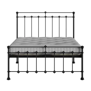 Edwardian iron/metal bed in black with Juno mattress - Thumbnail