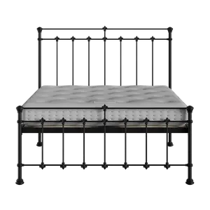 Edwardian cama de metal en negro con colchón - Thumbnail