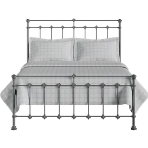 Edwardian iron/metal bed in pewter - Thumbnail