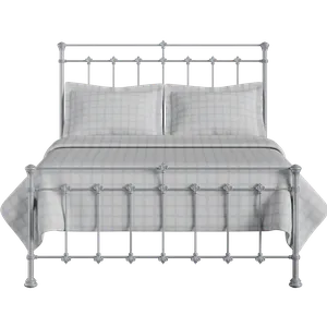 Edwardian iron/metal bed in silver - Thumbnail