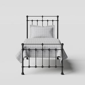 Edwardian iron/metal single bed in black - Thumbnail