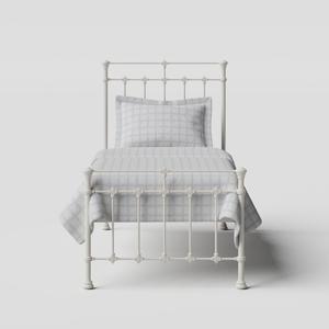 Edwardian iron/metal single bed in ivory - Thumbnail
