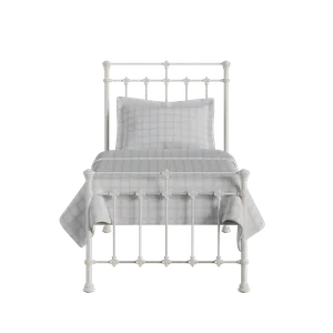 Edwardian iron/metal single bed in ivory - Thumbnail