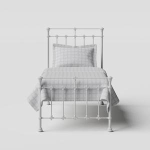 Edwardian iron/metal single bed in white - Thumbnail
