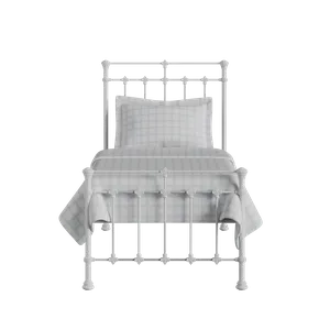 Edwardian iron/metal single bed in white - Thumbnail