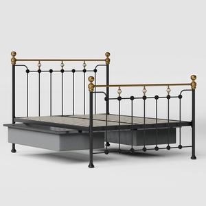 Glenholm cama de metal en negro con cajones - Thumbnail