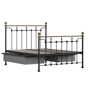 Glenholm iron/metal bed in black with drawers - Thumbnail