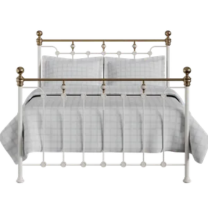 Glenholm iron/metal bed in ivory - Thumbnail