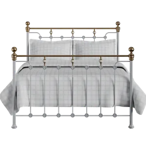 Glenholm iron/metal bed in silver - Thumbnail