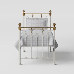 Glenholm iron/metal single bed in ivory - Thumbnail