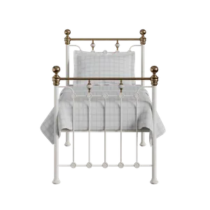 Glenholm iron/metal single bed in ivory - Thumbnail