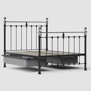 Hamilton Chromo iron/metal bed in black with drawers - Thumbnail