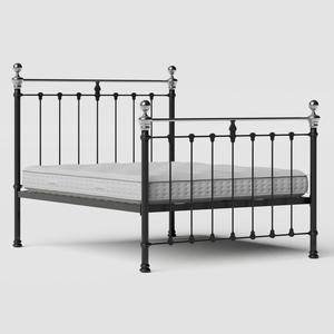 Hamilton Chromo iron/metal bed in black with Juno mattress - Thumbnail