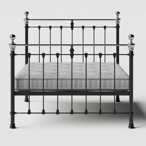 Hamilton Chromo iron/metal bed in black with Juno mattress - Thumbnail