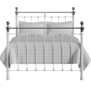 Hamilton Chromo iron/metal bed in ivory - Thumbnail