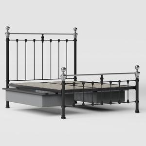 Hamilton Chromo Low Footend iron/metal bed in black with drawers - Thumbnail