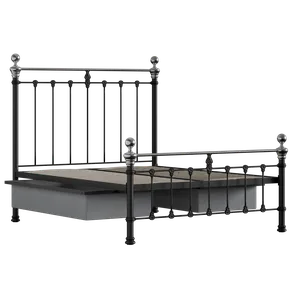 Hamilton Chromo Low Footend ijzeren bed in zwart met lades - Thumbnail