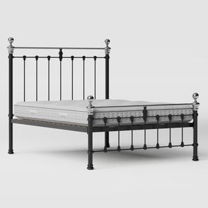 Hamilton Chromo Low Footend iron/metal bed in black with Juno mattress - Thumbnail