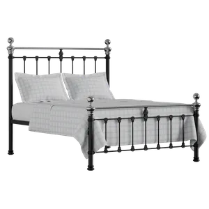 Hamilton Chromo Low Footend iron/metal bed in black with Juno mattress - Thumbnail